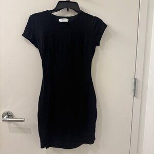 Chic Black Mini Dress with Cutout Back – Size XS